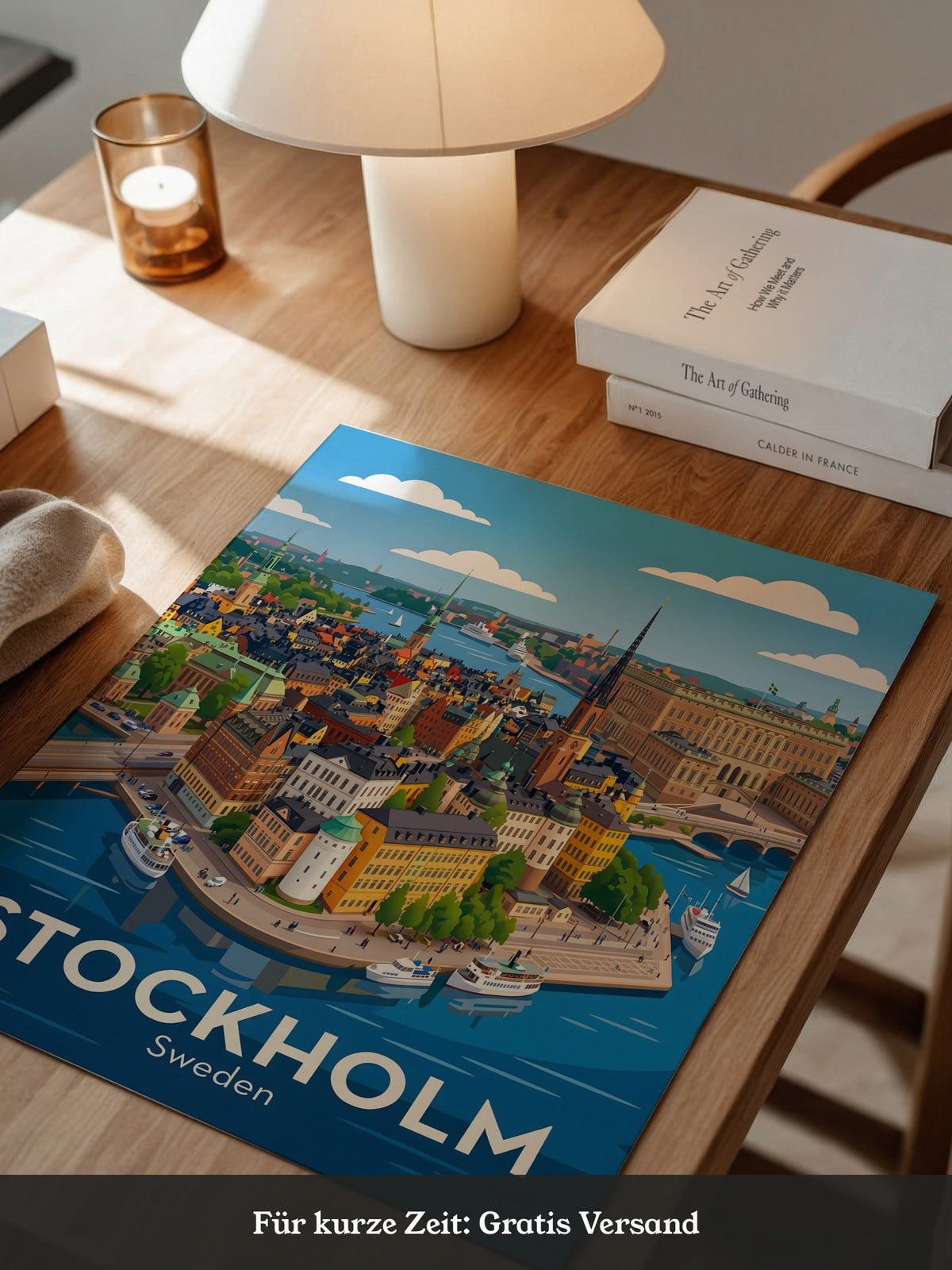 Stockholm Stadtansicht Illustration