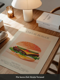 Cheeseburger Grafik Pastell