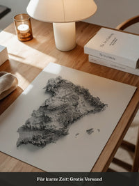 Topografische Karte Spanien Grau