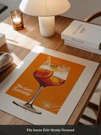 Aperol Spritzglas Orange Zeichnung