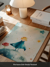 Kleiner Prinz Aquarell träumerisch