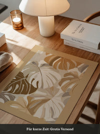 Monstera Blätter Beige Töne