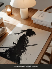 Kriegerin der Stille – Samurai-Frau in Tusche