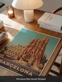 Sagrada Familia Retro-Illustration