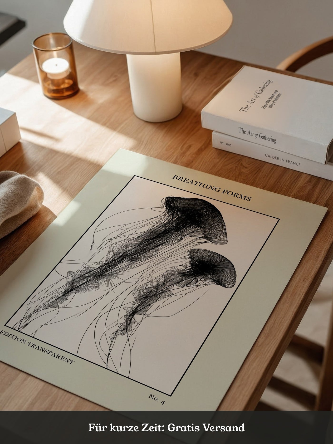 Quallen Transparentlinie Kunstwerk