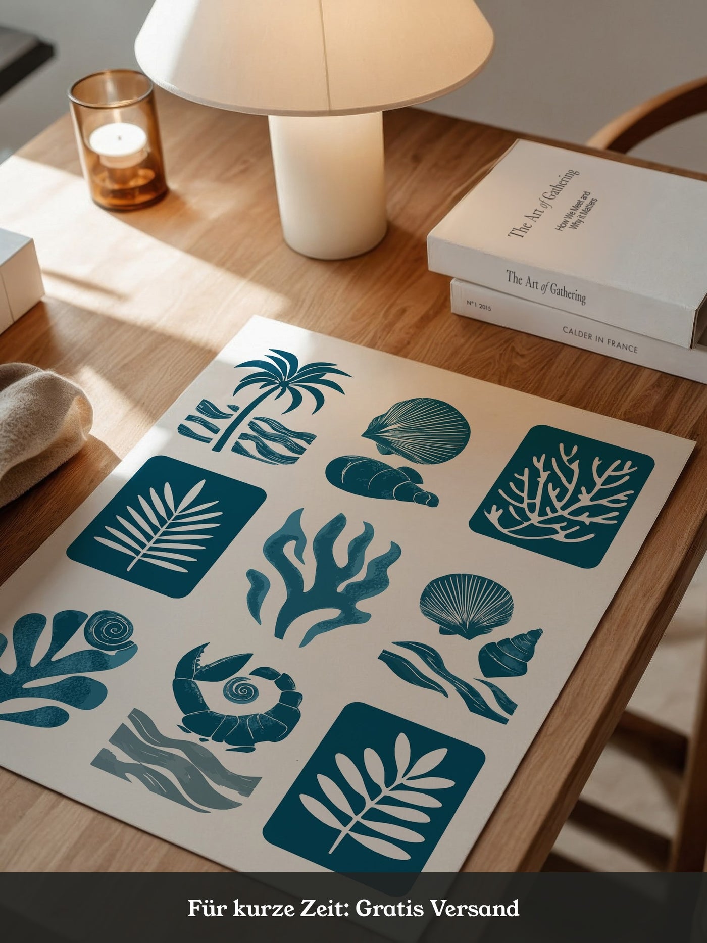 Maritime Motive Blau