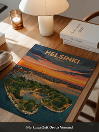 Helsinki Sonnenuntergang Illustration
