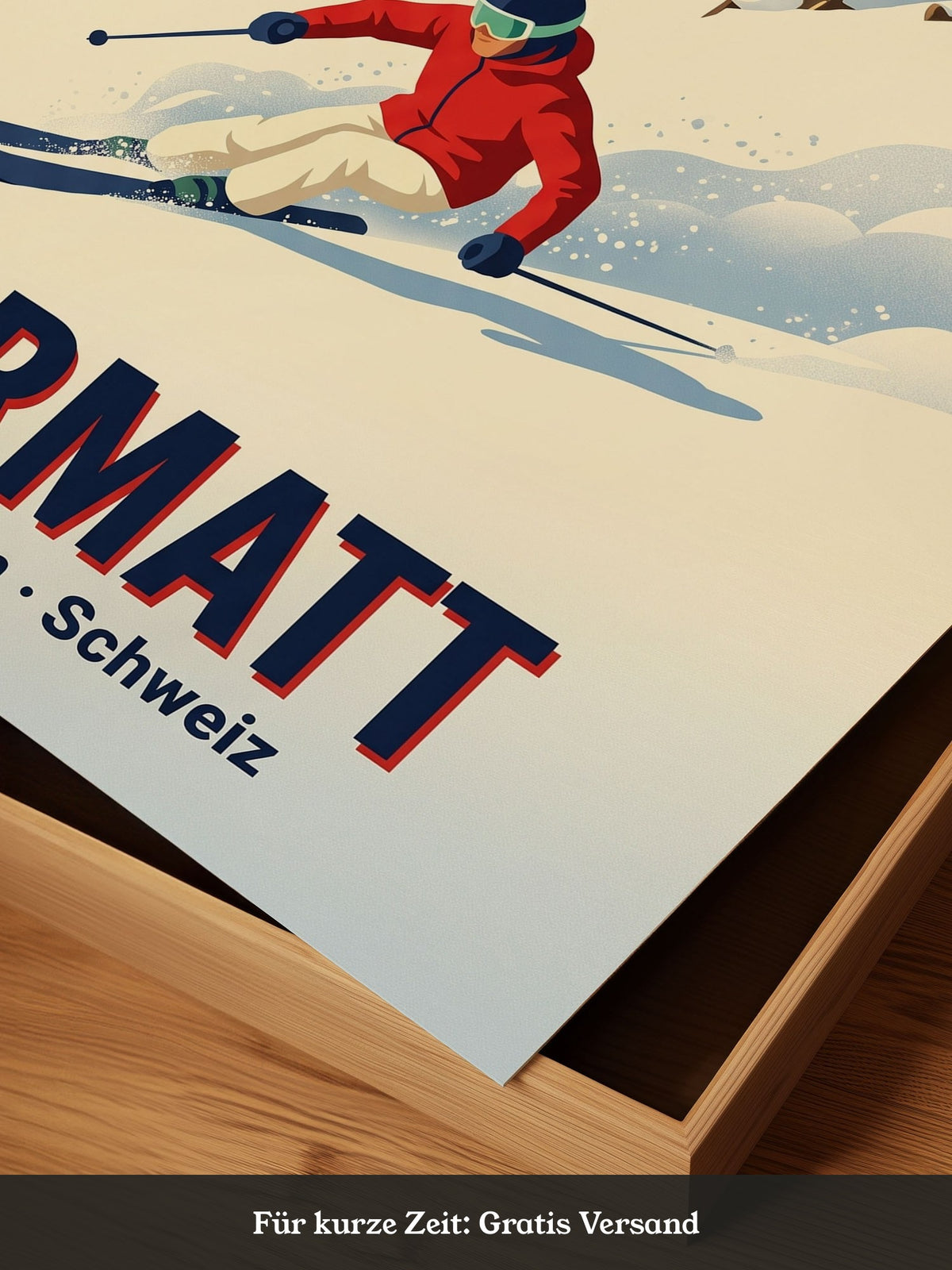 Matterhorn Skifahrer Retro