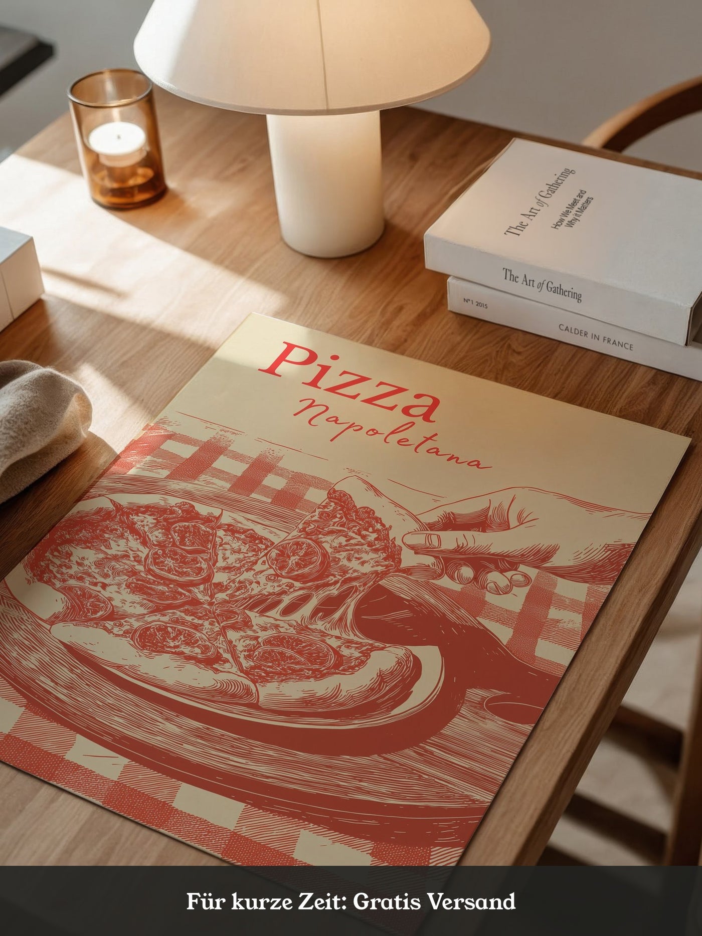 Pizza Illustration Retro-Stil