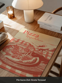 Pizza Illustration Retro-Stil