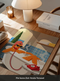 Badewanne Retro Illustration Orange