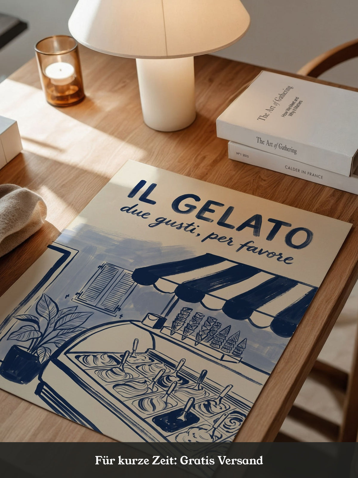 Gelato Eisdiele Vintage Blau