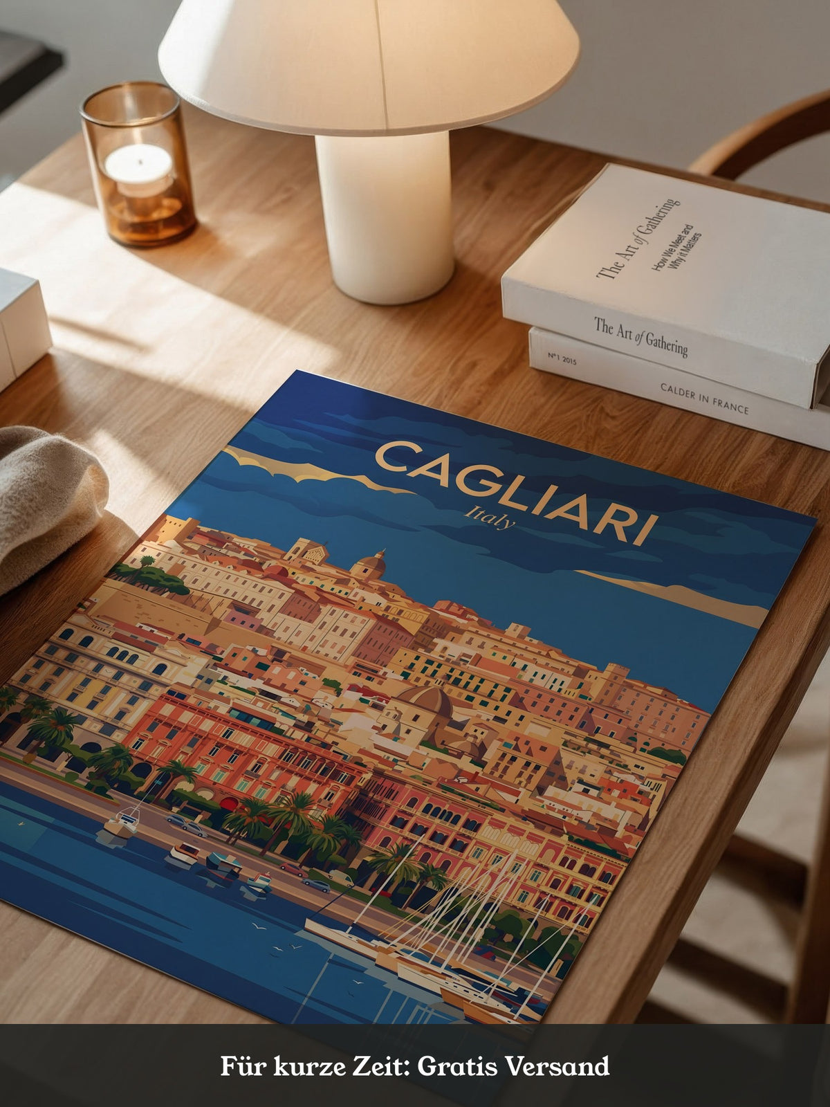 Cagliari Stadt Panorama Vintage