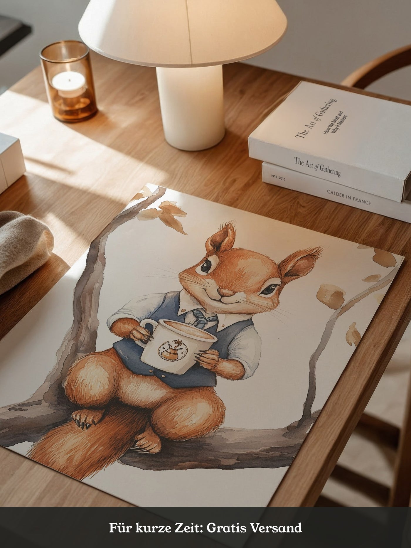 Eichhörnchen Kaffeetasse Aquarell