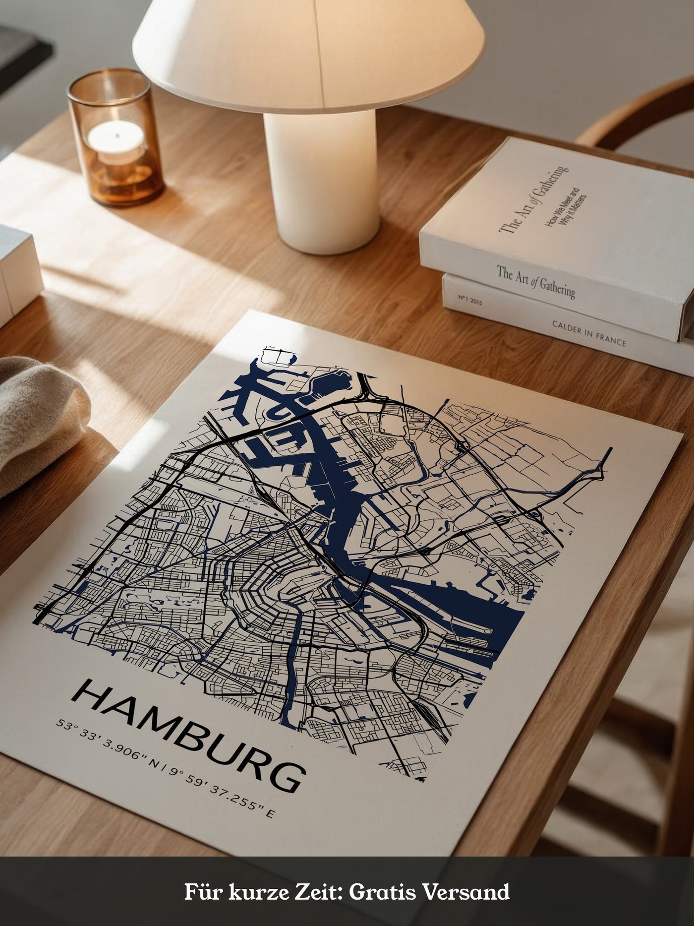 Hamburg Stadtplan minimalistisch