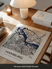 Hamburg Stadtplan minimalistisch