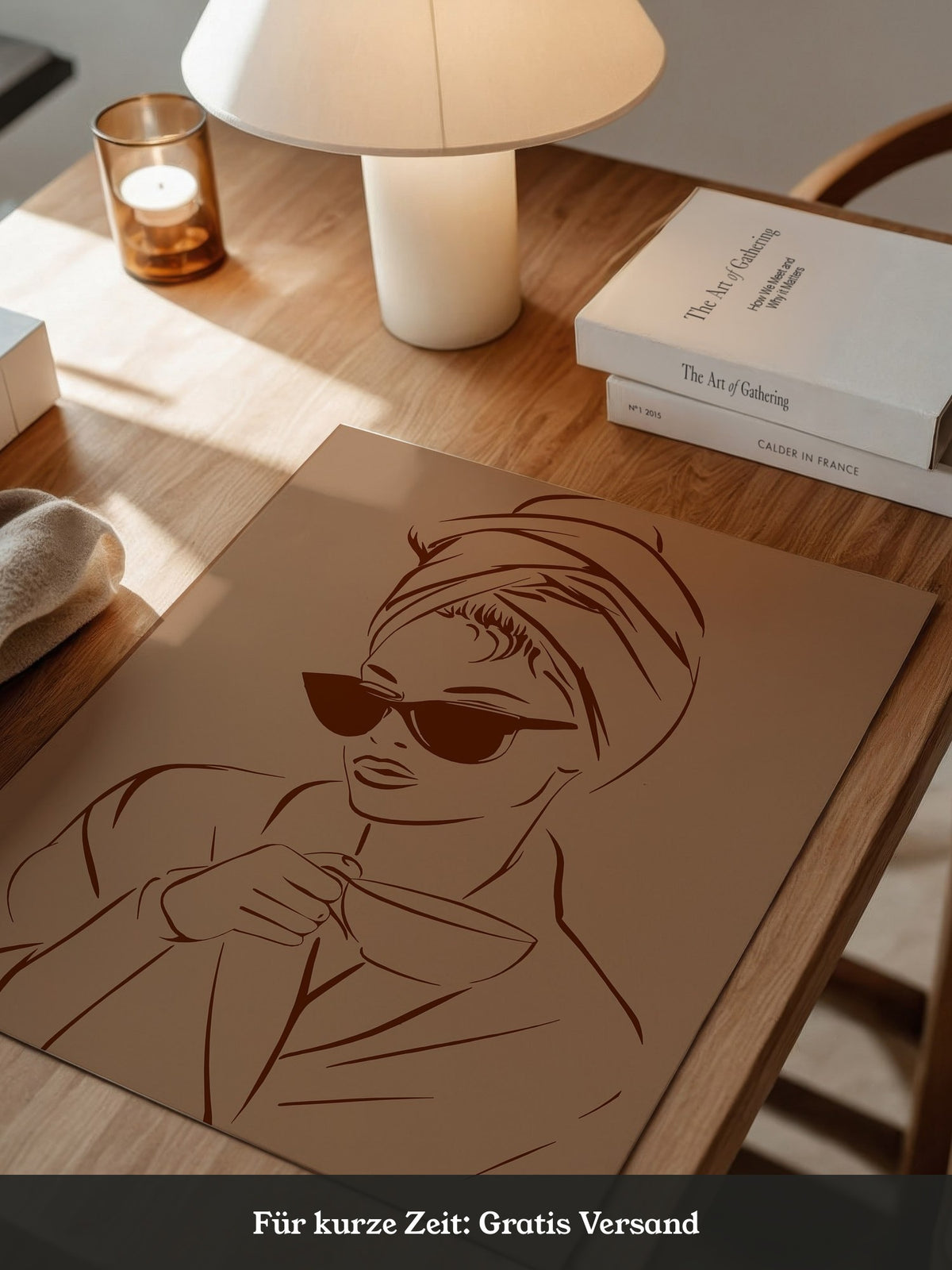Kaffeetrinker Sonnenbrille Skizze
