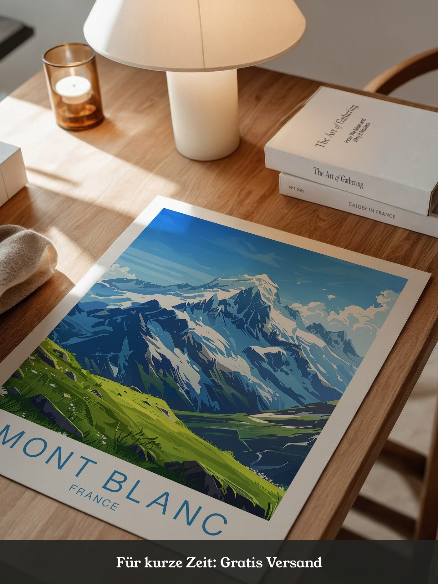 Mont Blanc Illustration blau