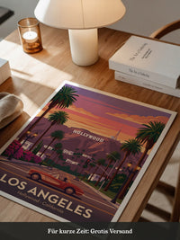 Hollywood Palmen Retro Sonnenuntergang