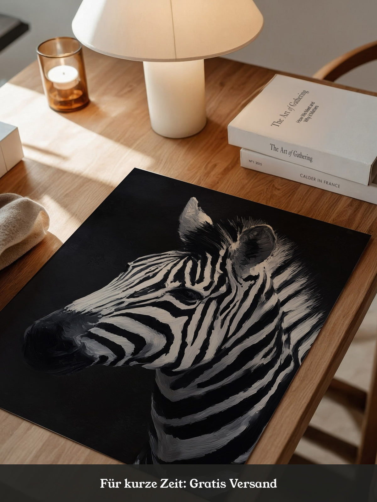 Zebra Profil schwarzweiß Pinselstriche
