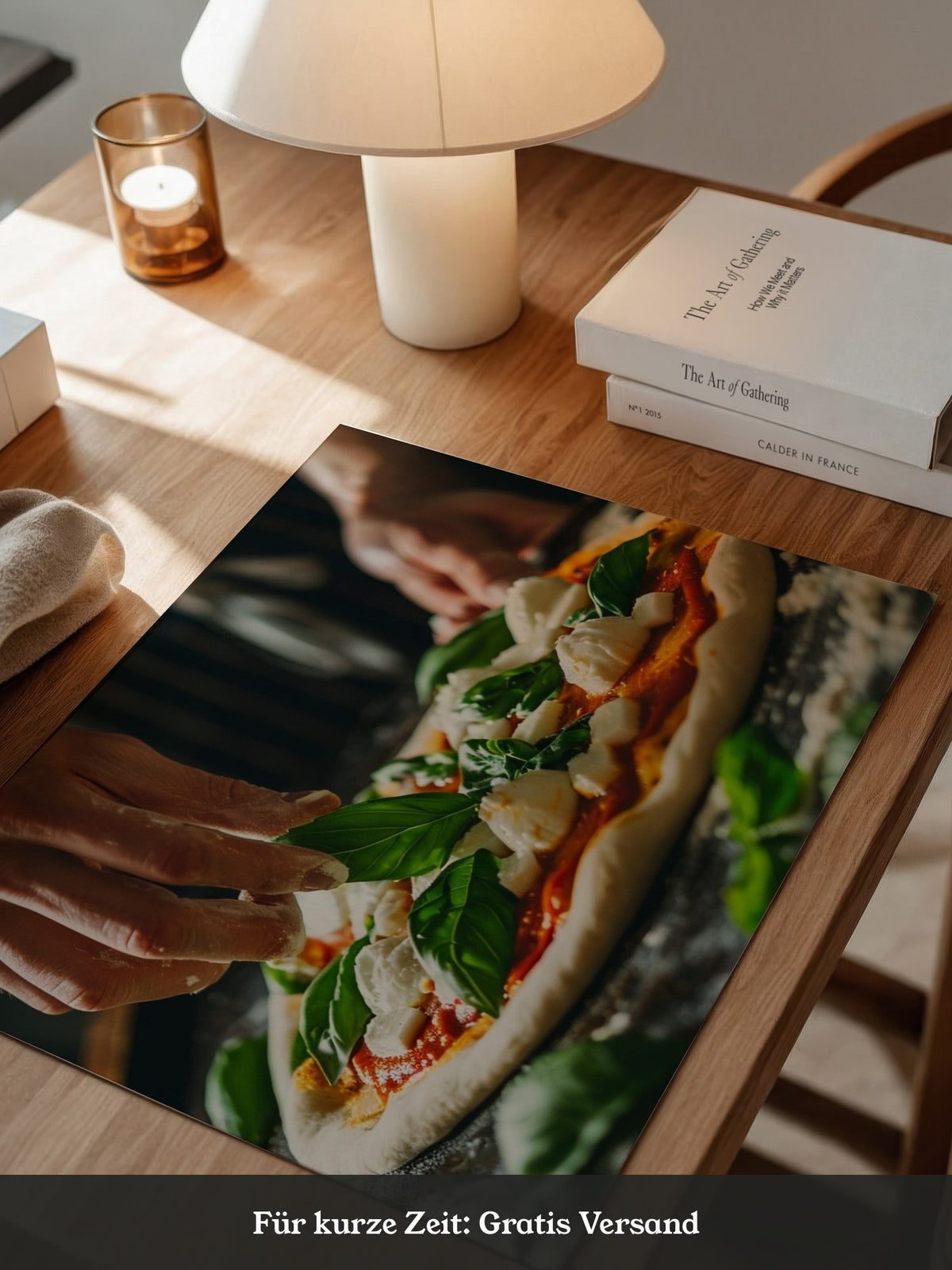 Pizza Zubereitung Nahaufnahme
