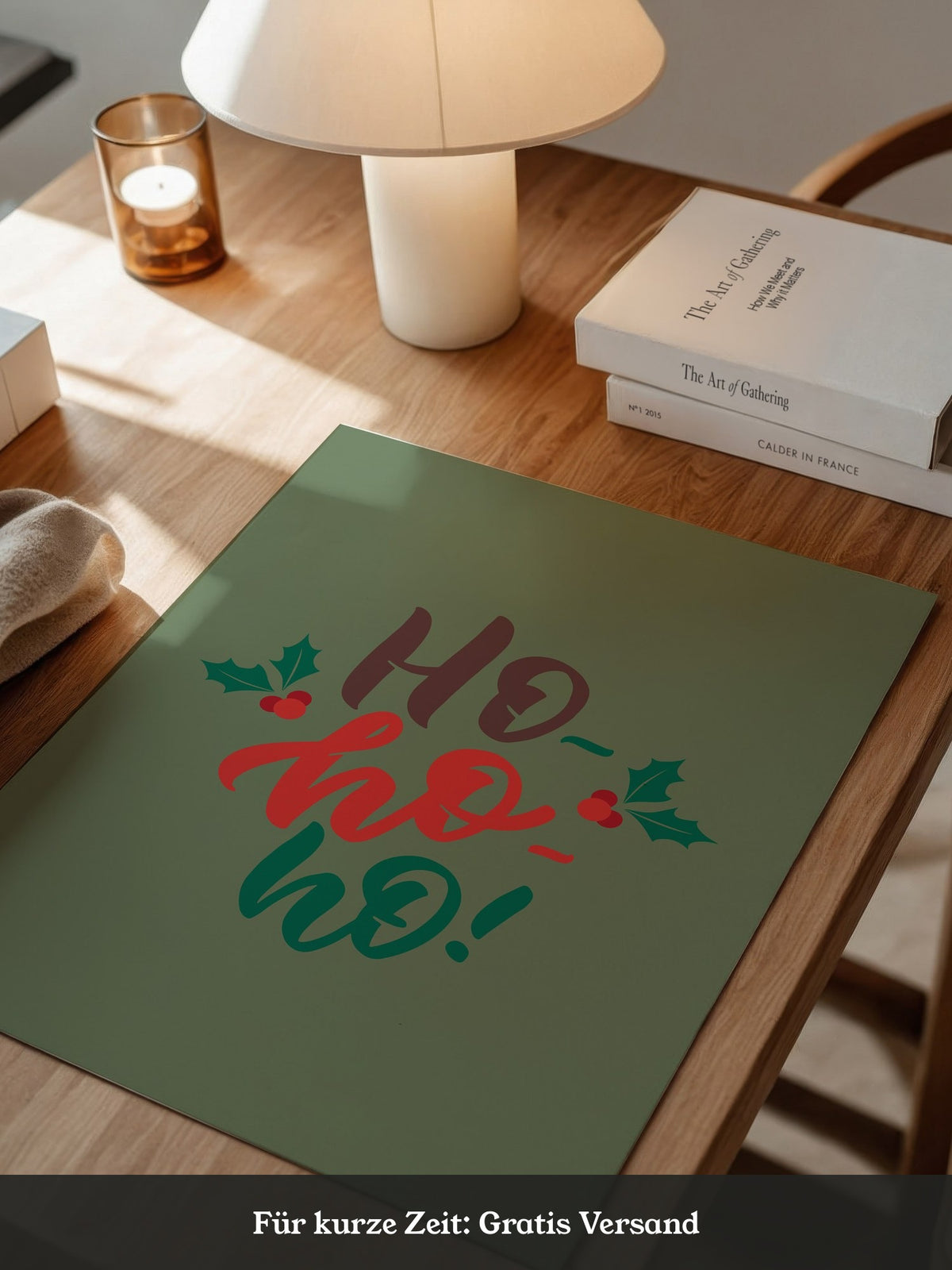 Ho Ho Ho Weihnachtsgrüße Grün