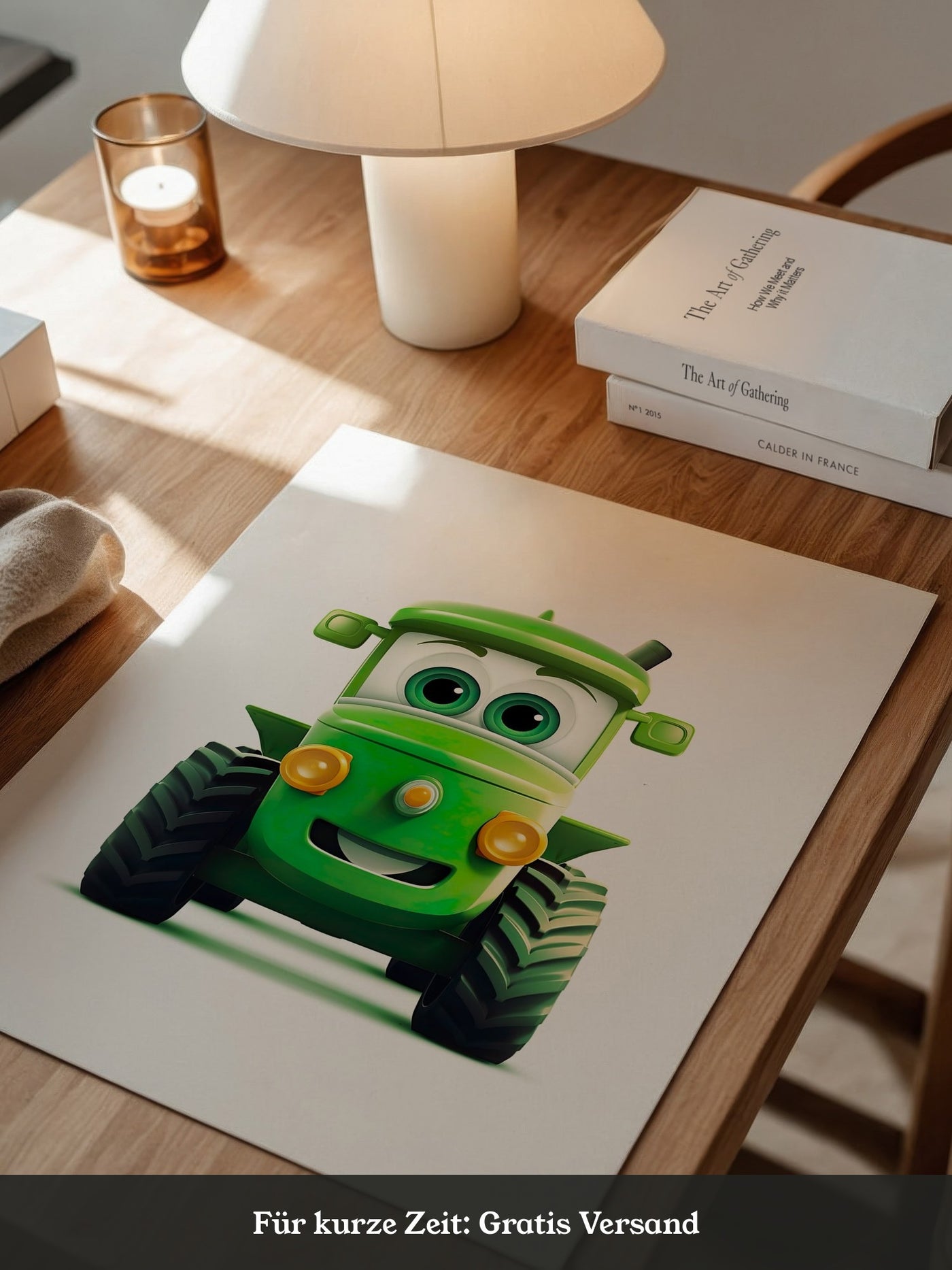 Niedlicher Traktor Gruen Gesicht