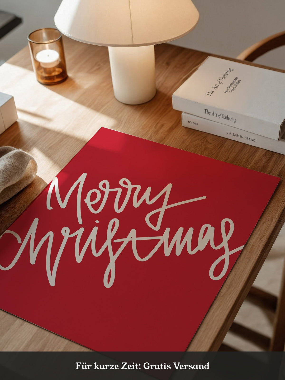 Weihnachtsgruß Kalligrafie Rot