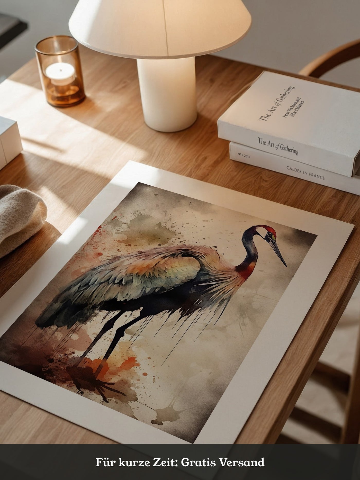 Kranich Aquarellfarben Explosion
