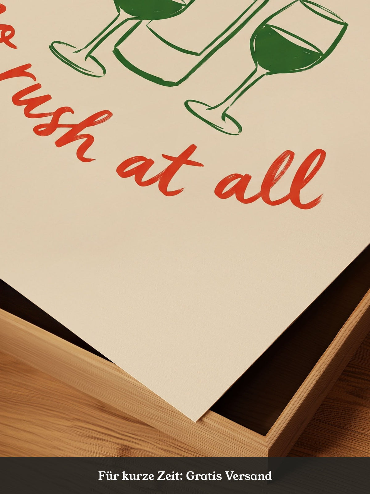 Wein Spruch Kunstdruck Rot