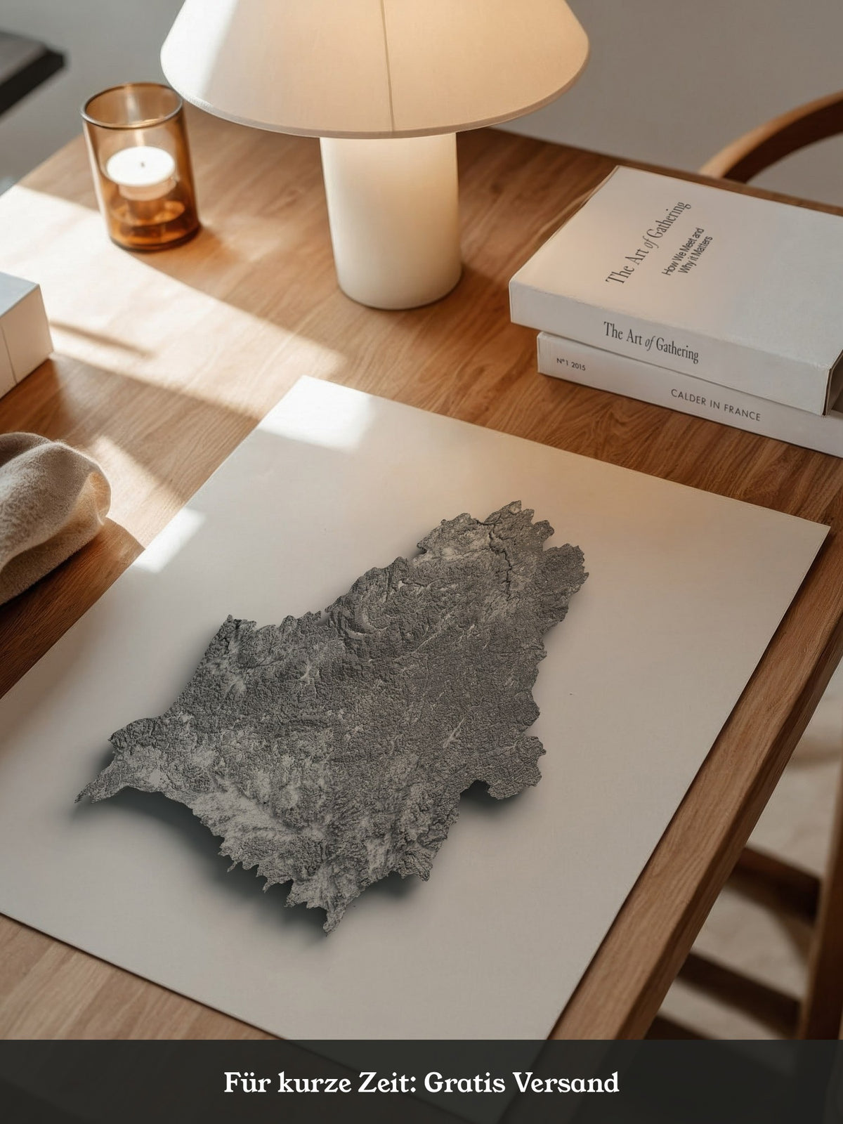 Reliefkarte Silber Struktur