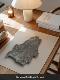 Reliefkarte Silber Struktur