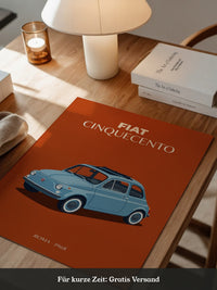 Fiat 500 Retro Blau Vintage