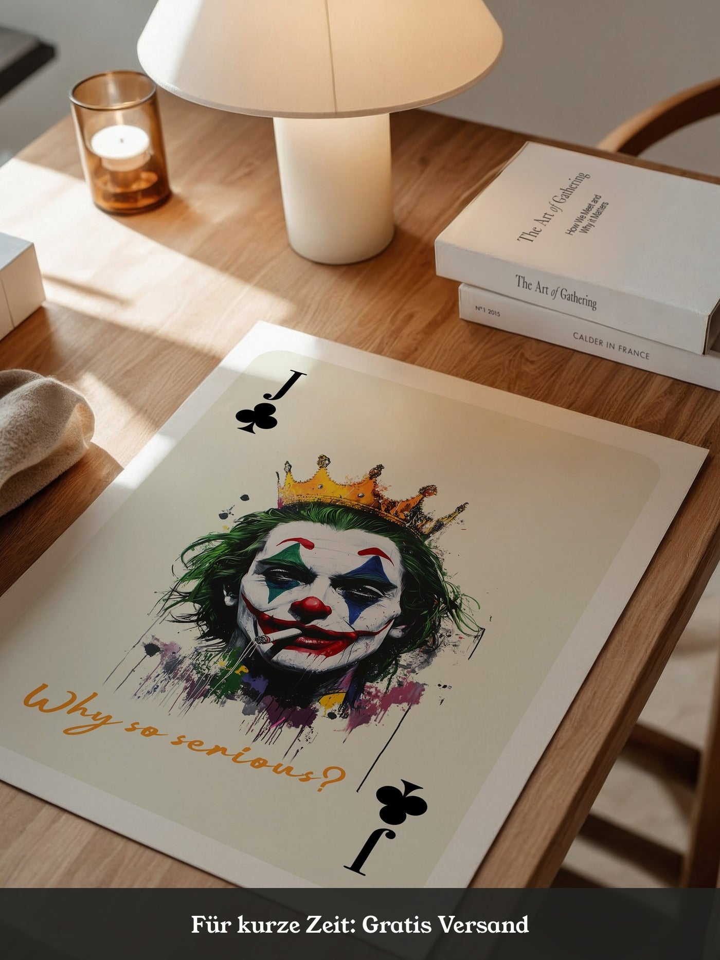 Joker Karte Krone Kunstdruck
