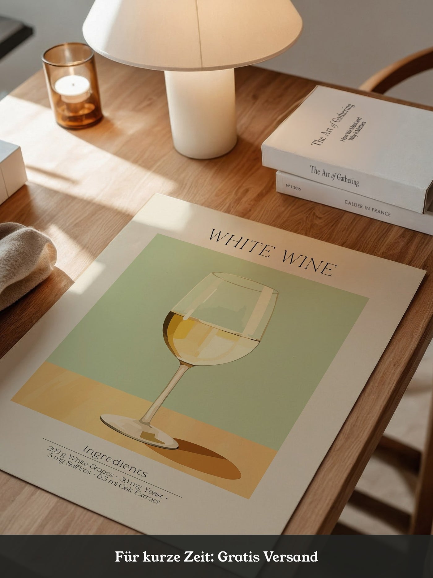 Weinglas Pastellstil