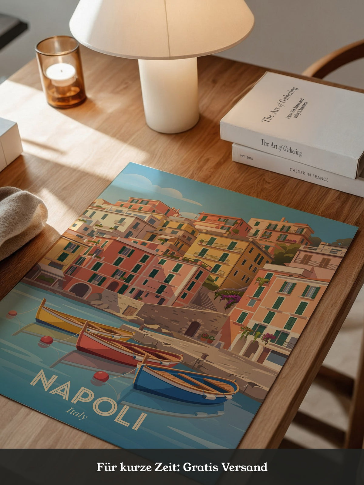 Bunte Boote Küstenidylle Napoli
