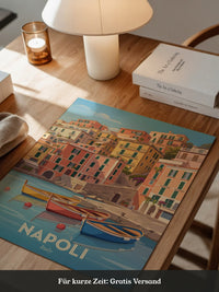 Bunte Boote Küstenidylle Napoli