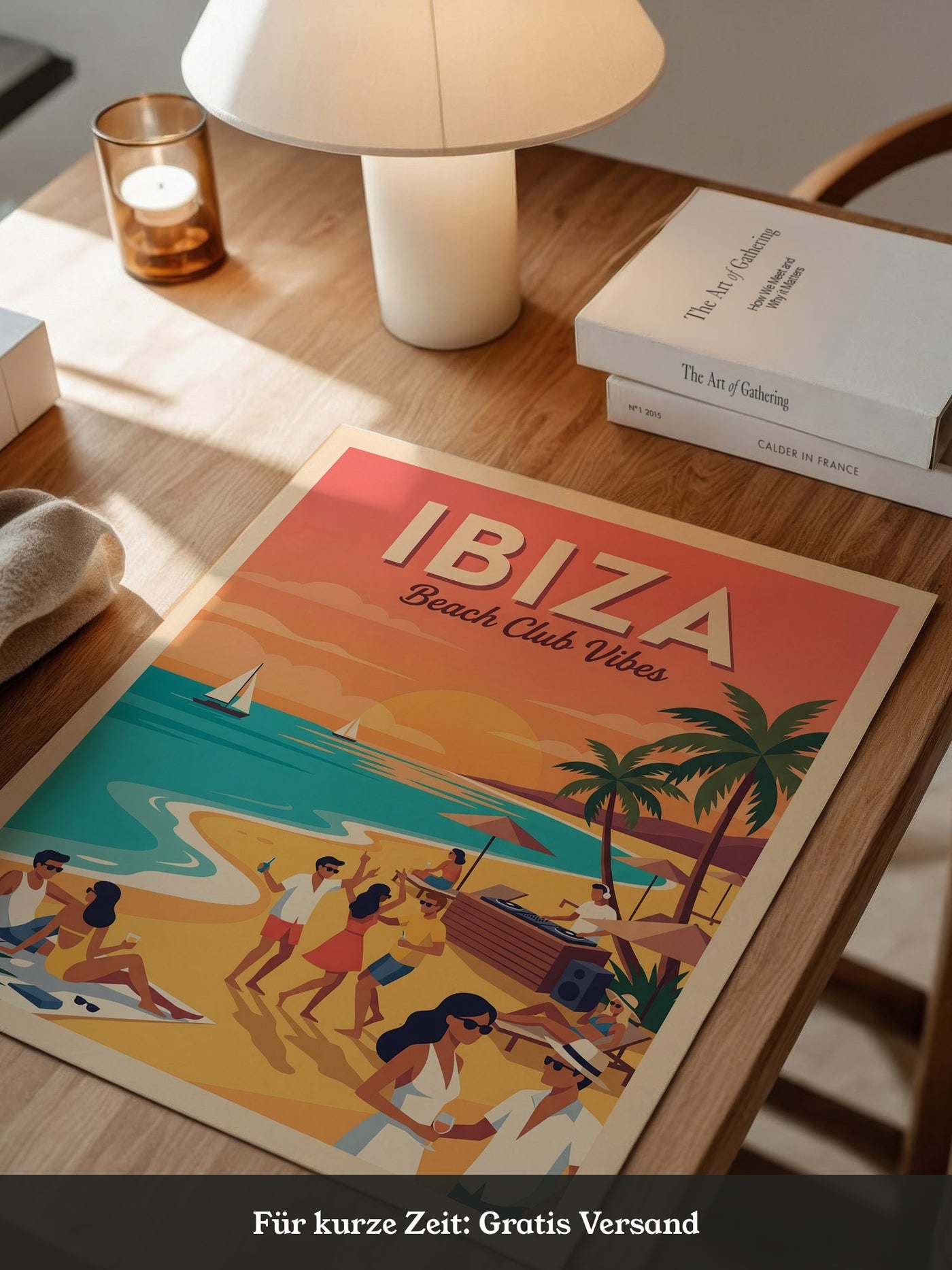 Ibiza Strand Sonnenuntergang Retro