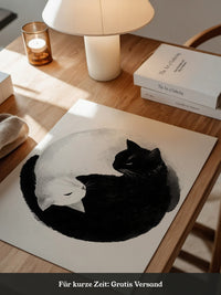 Katzen Yin Yang Schwarz Weiß