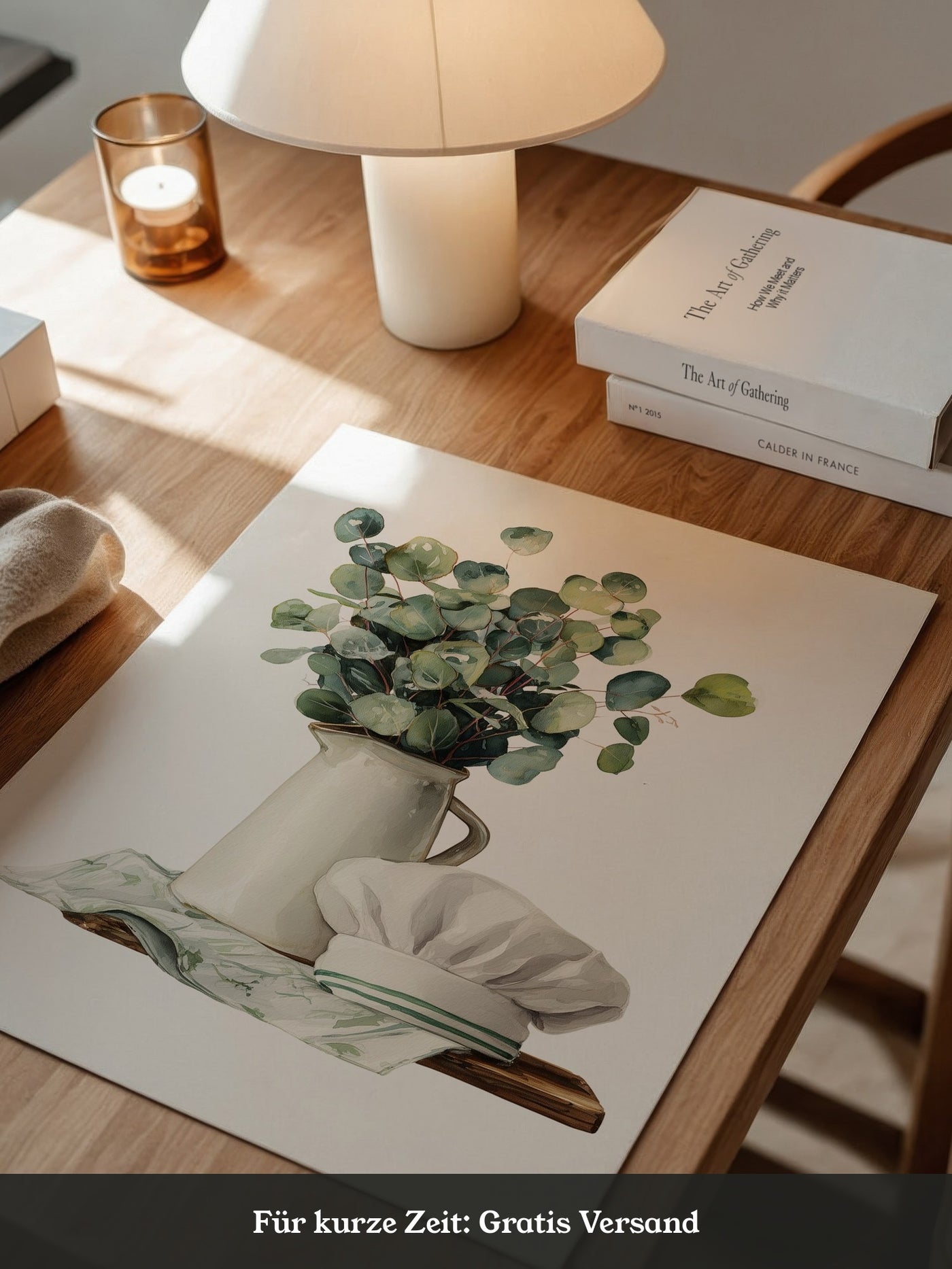 Eukalyptus Vase Kochmütze Aquarell