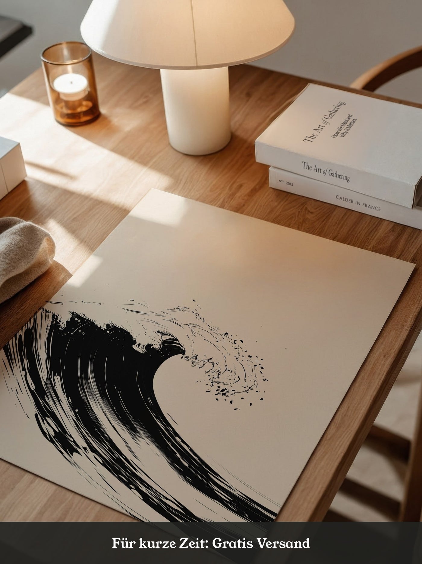 Welle Minimalistisch Schwarzweiß