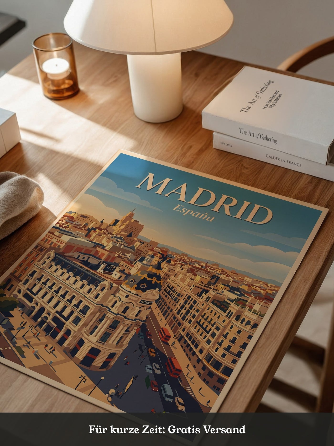 Madrid Skyline Retro
