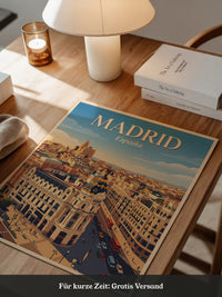 Madrid Skyline Retro