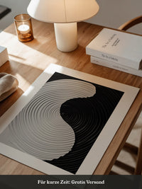 Yin Yang Wellen schwarz weiß