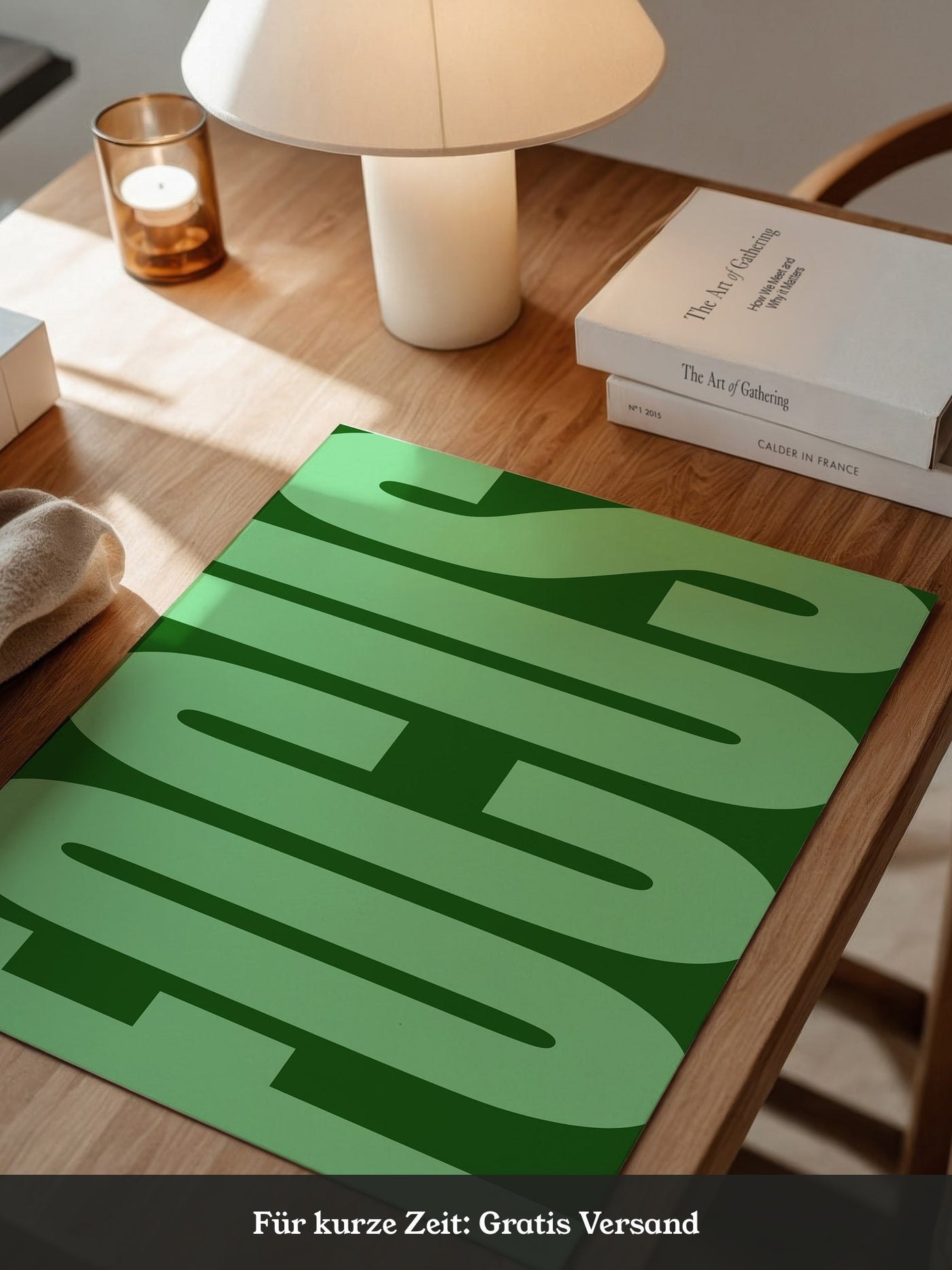 Grüne Buchstaben Typografie