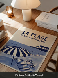Strand Schirm Illustration Blau
