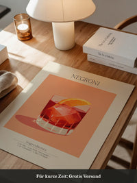Negroni Cocktail Orange Illustration