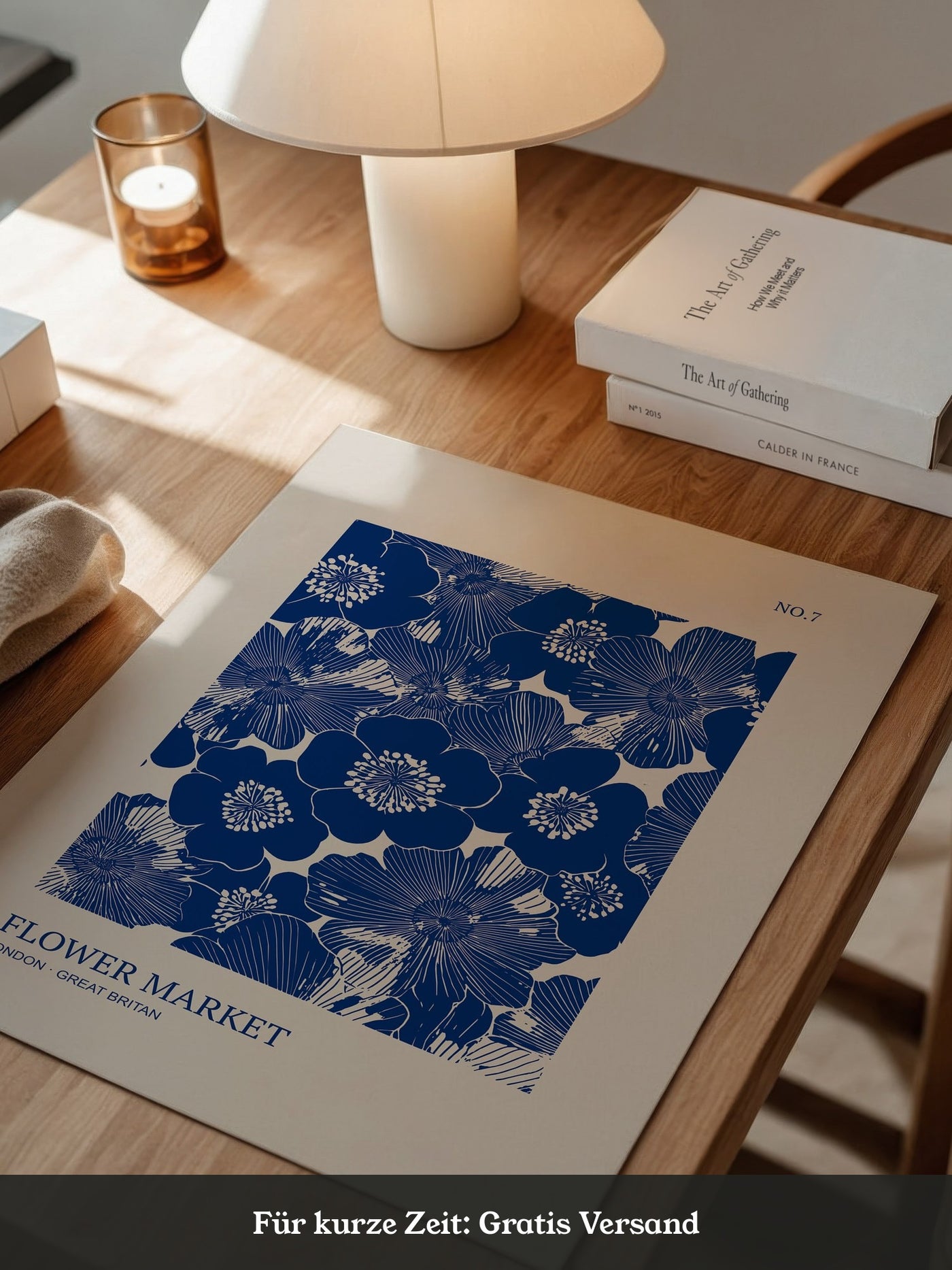Blaue Blumen Vintage-Muster