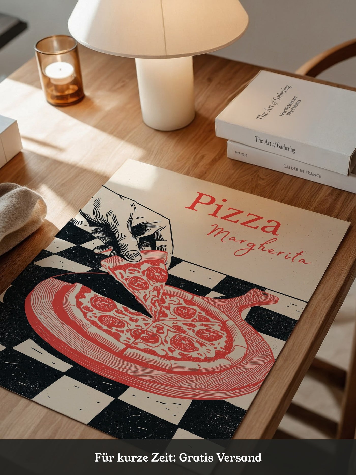 Pizza Margherita Retro Art