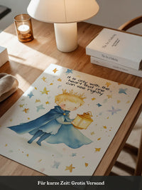 Kleiner Prinz Laterne Aquarell